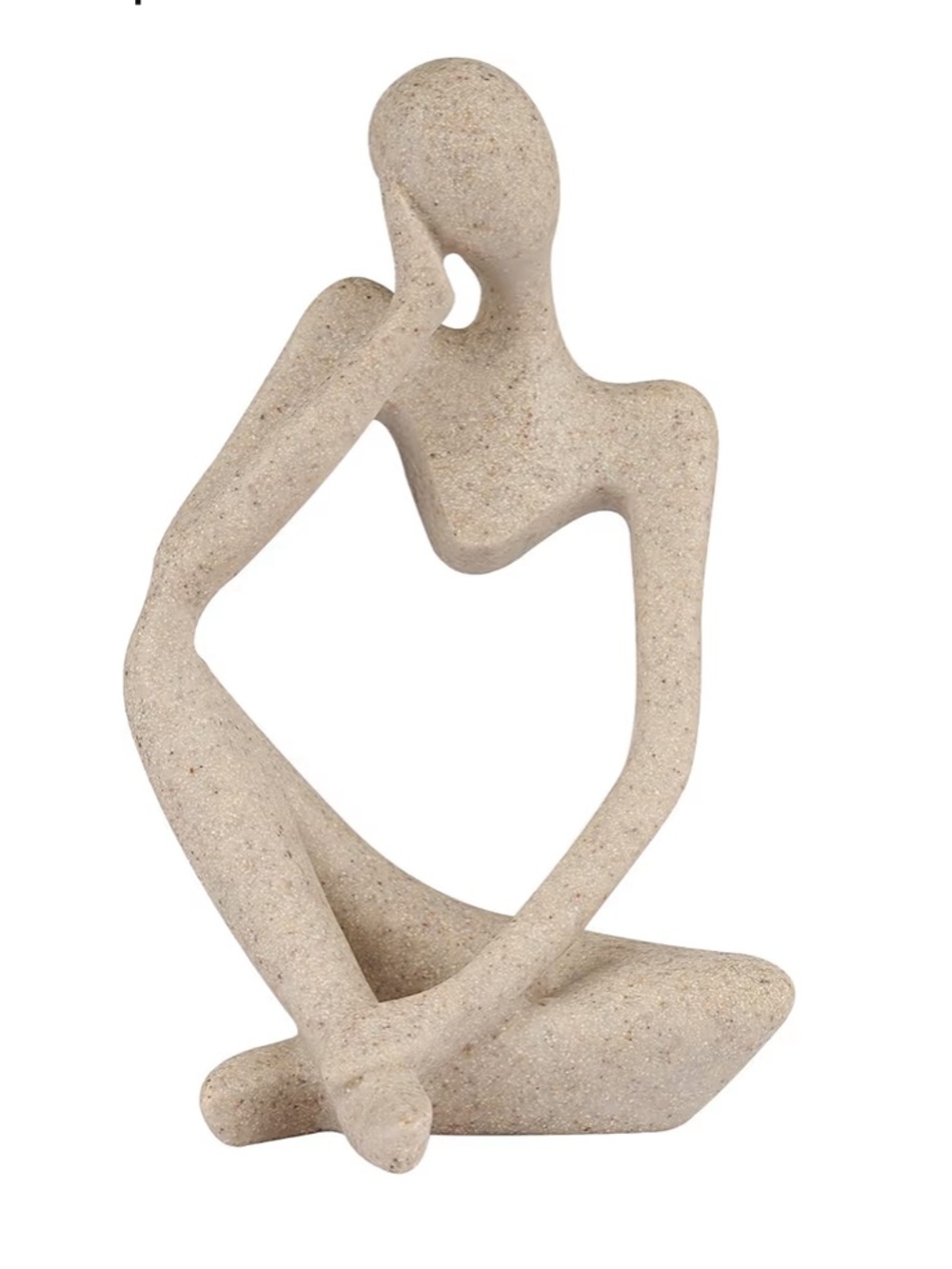 Abstract Thinker Sandstone Resin Sculpture - Neutral Beige